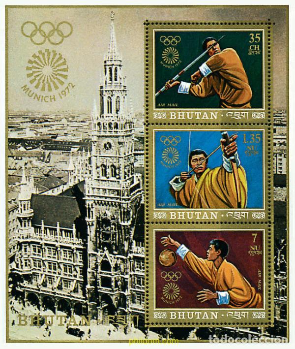Sellos: 63365 MNH BHUTAN 1972 20 JUEGOS OLIMPICOS VERANO MUNICH 1972