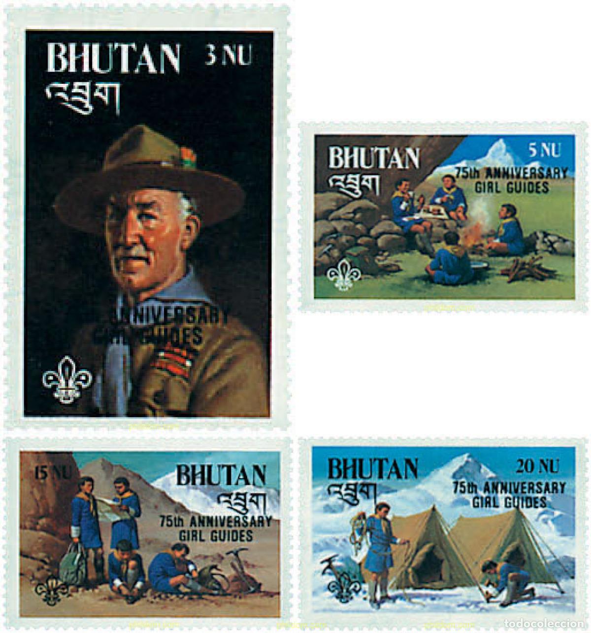 Sellos: 39045 MNH BHUTAN 1986 75 ANIVERSARIO DEL ESCULTISMO FEMENINO