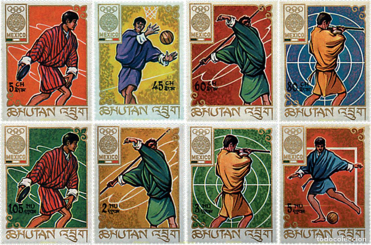 Sellos: 68100 MNH BHUTAN 1968 19 JUEGOS OLIMPICOS VERANO MEXICO 1968