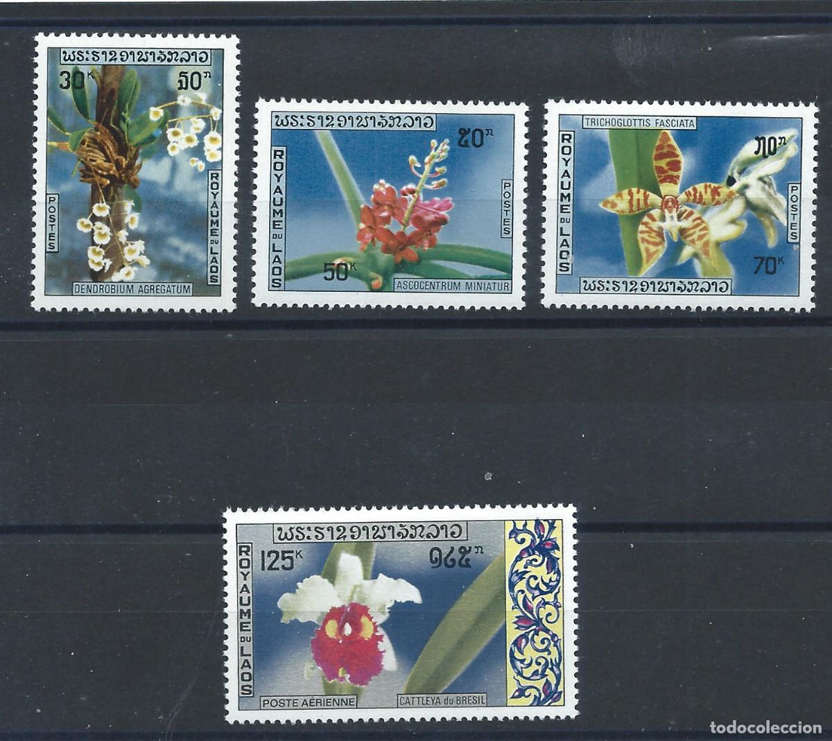 Sellos: Laos N&deg;233/35 + PA 79** (MNH) 1971 - Flore &rdquo;Fleurs&rdquo;