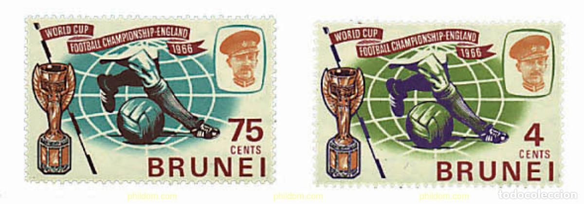 Sellos: 281437 HINGED BRUNEI 1966 COPA DEL MUNDO DE FUTBOL. INGLATERRA-66