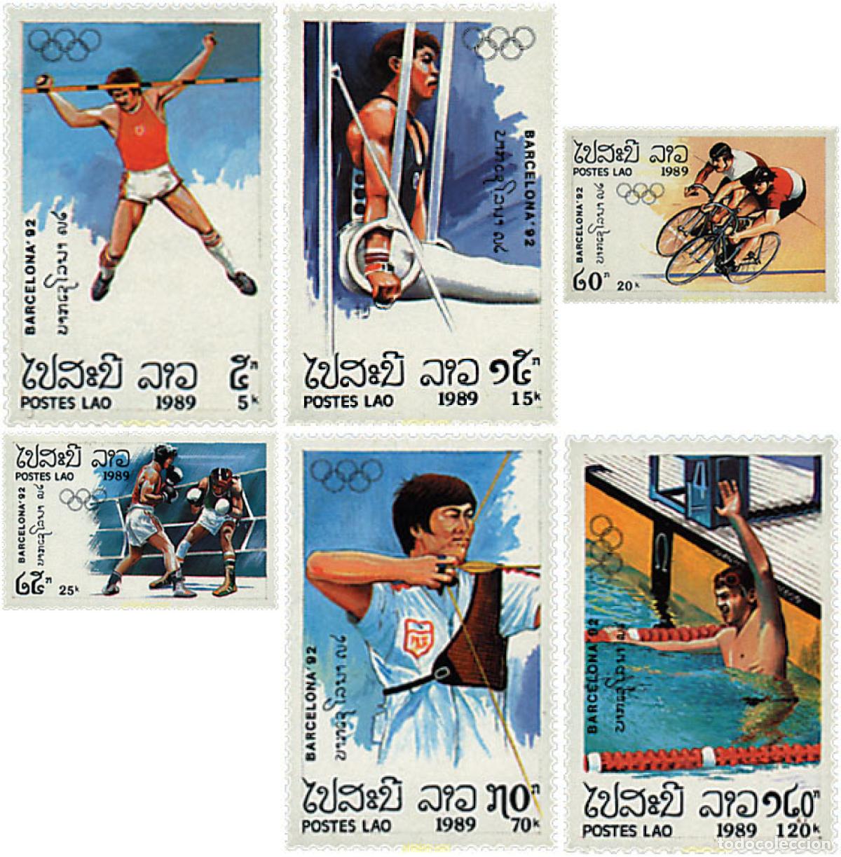 Sellos: 68243 MNH LAOS 1989 25 JUEGOS OLIMPICOS VERANO BARCELONA 1992