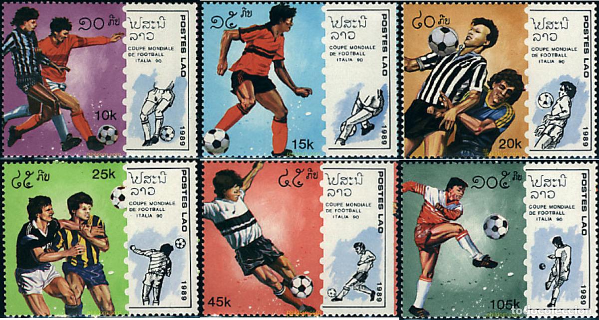 Sellos: 68241 MNH LAOS 1989 COPA DEL MUNDO DE FUTBOL. ITALIA-90
