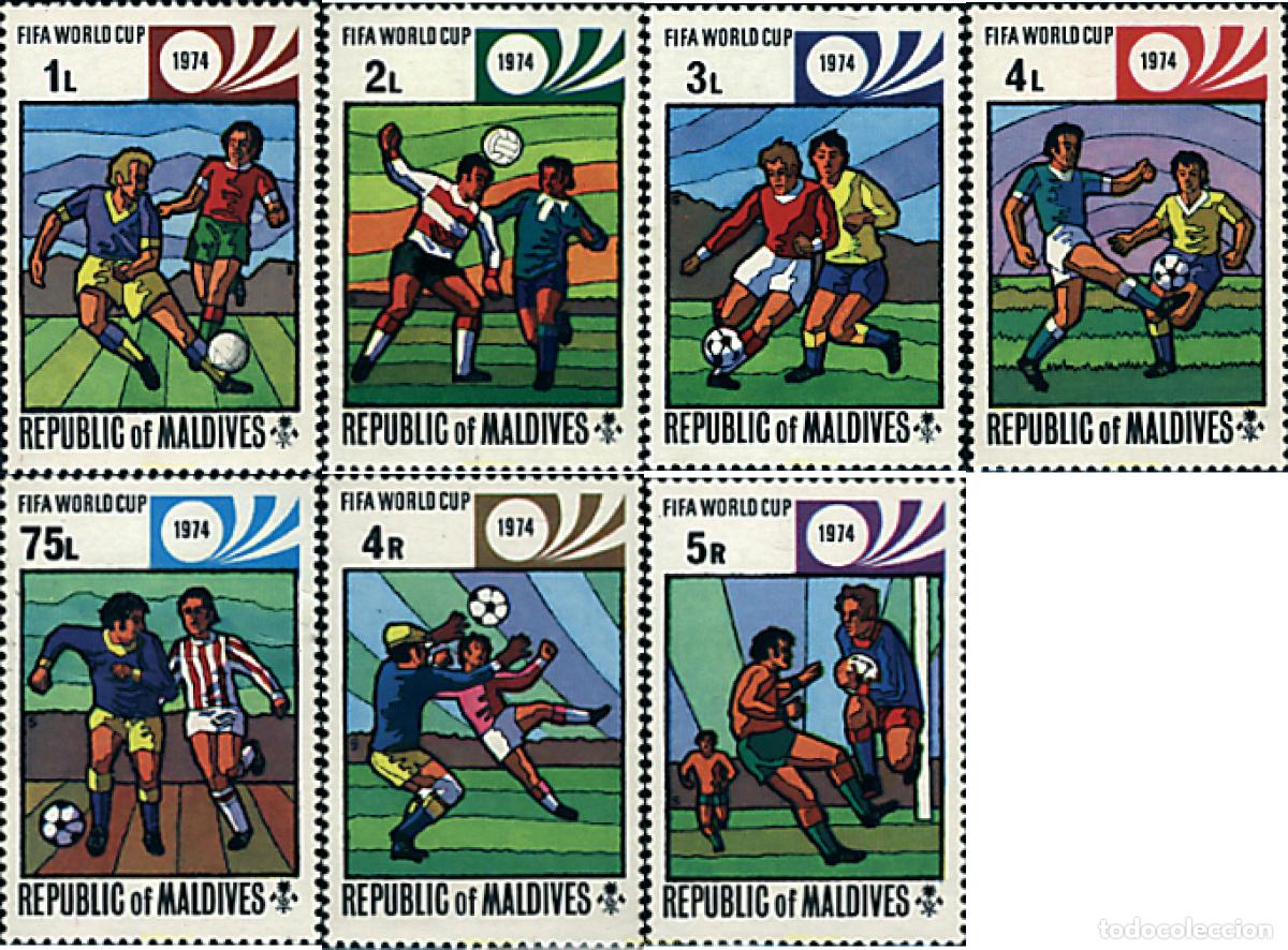Sellos: 95304 MNH MALDIVAS 1974 COPA DEL MUNDO DE FUTBOL. ALEMANIA-74
