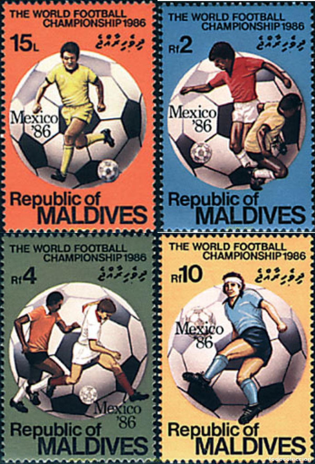 Sellos: 73850 MNH MALDIVAS 1986 COPA DEL MUNDO DE FUTBOL. MEXICO-86