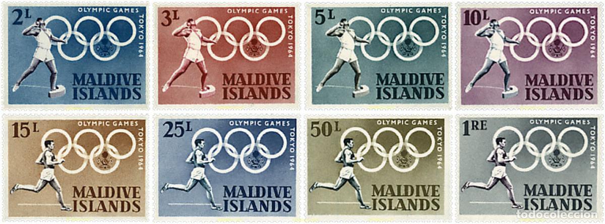 Selos: 232016 HINGED MALDIVAS 1964 18 JUEGOS OLIMPICOS VERANO TOKIO 1964