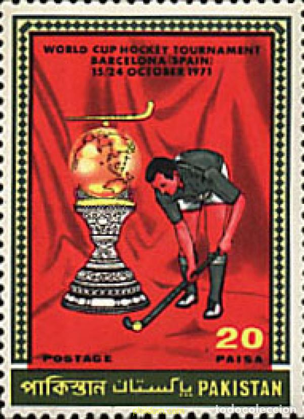 Sellos: 27388 MNH PAKISTAN 1971 1 COPA DEL MUNDO DE HOCKEY SOBRE HIERBA EN BARCELONA