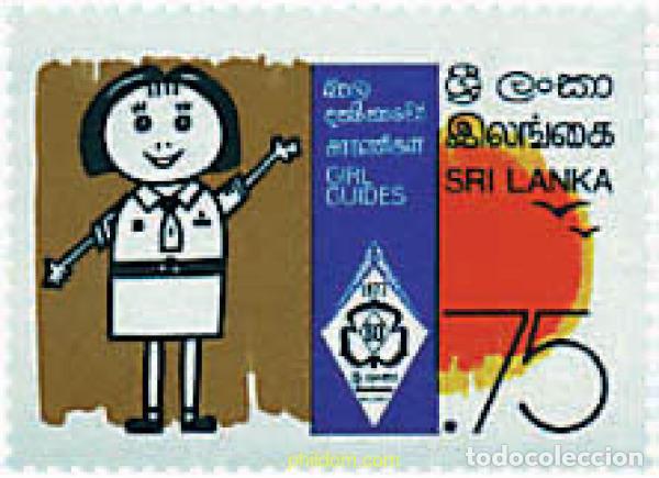 Sellos: 38402 MNH SRI LANKA 1977 60 ANIVERSARIO DEL ESCULTISMO FEMENINO LOCAL