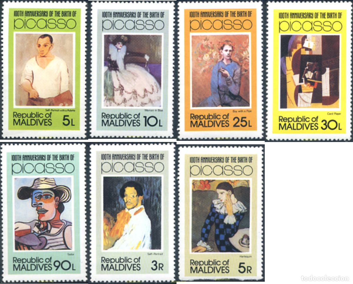 Sellos: 31624 MNH MALDIVAS 1981 100 ANIVERSARIO DEL NACIMIENTO DE PABLO RUIZ PICASSO (1881-1973)