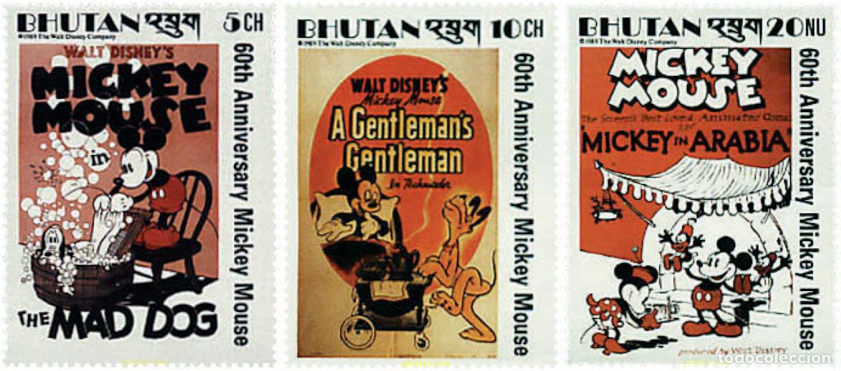 Sellos: 292397 MNH BHUTAN 1989 60 ANIVERSARIO DE MICKEY MOUSE