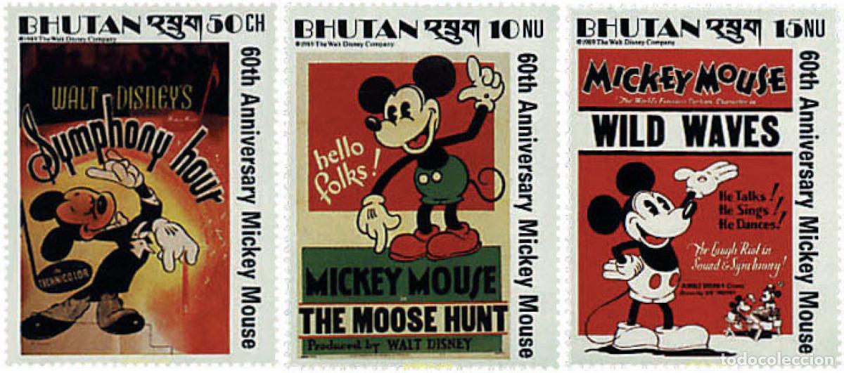 Sellos: 292398 MNH BHUTAN 1989 60 ANIVERSARIO DE MICKEY MOUSE