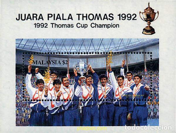 Sellos: 37851 MNH MALASIA 1992 BADMINTON. COPA THOMAS