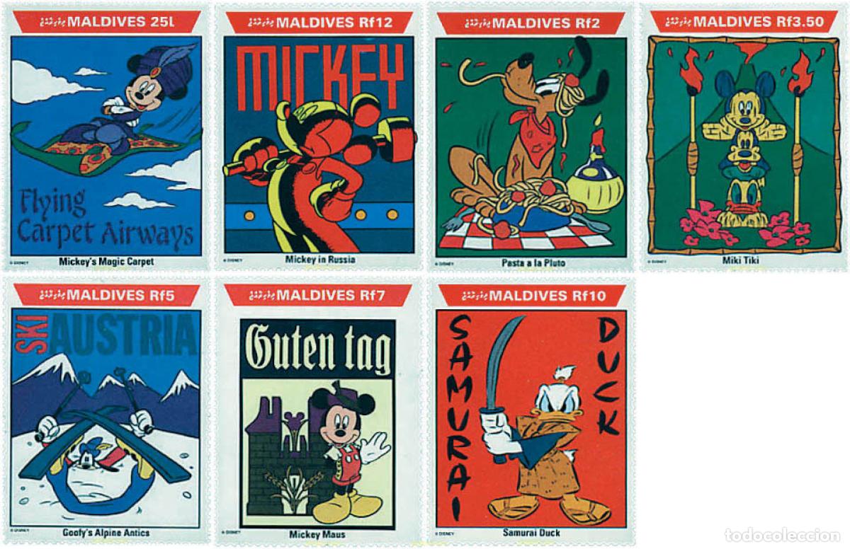 Sellos: 257236 MNH MALDIVAS 1992 PASEO POR EL MUNDO DE MICKEY Y SUS AMIGOS