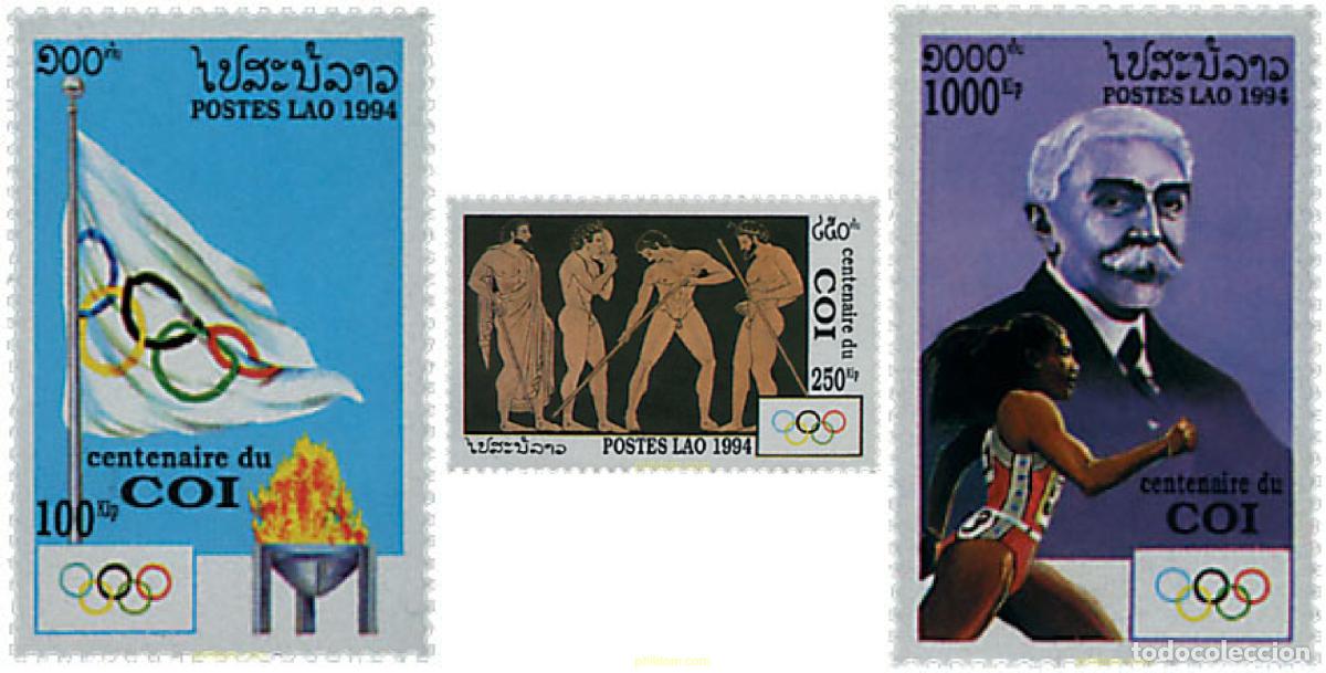 Sellos: 73825 MNH LAOS 1994 CENTENARIO DEL COMITE OLIMPICO INTERNACIONAL