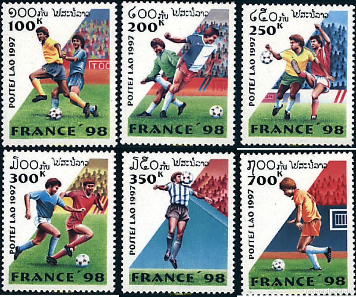 Sellos: 41300 MNH LAOS 1997 COPA DEL MUNDO DE FUTBOL. FRANCIA-98