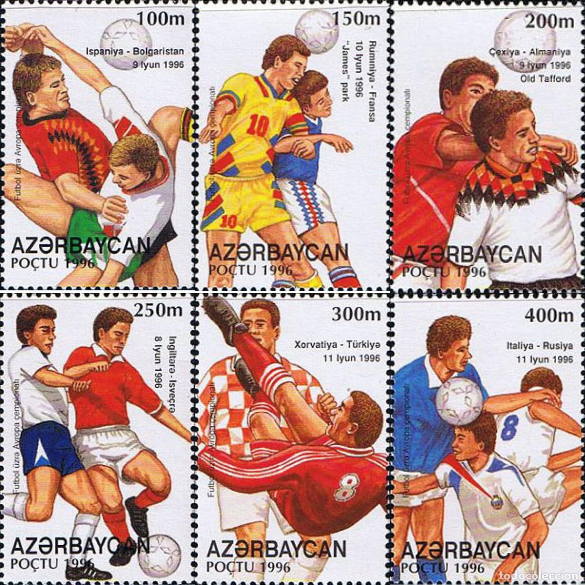 Sellos: 83878 MNH AZERBAIYAN 1996 COPA DE EUROPA DE LAS NACIONES EN GRAN BRETA&Ntilde;A