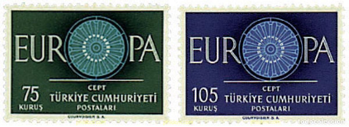 Sellos: 62053 MNH TURQUIA 1960 EUROPA CEPT. RUEDA CON 19 RADIOS