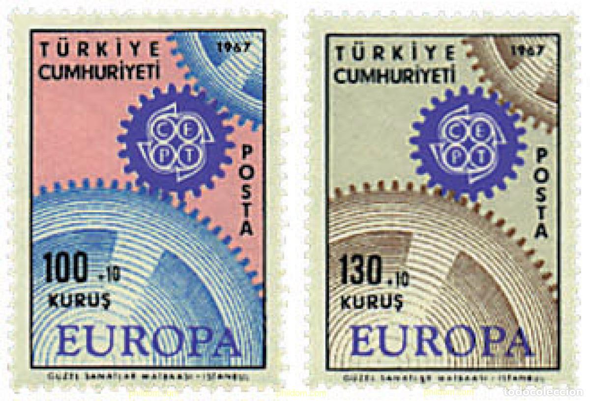 Sellos: 62131 MNH TURQUIA 1967 EUROPA CEPT. ENGRANAJES