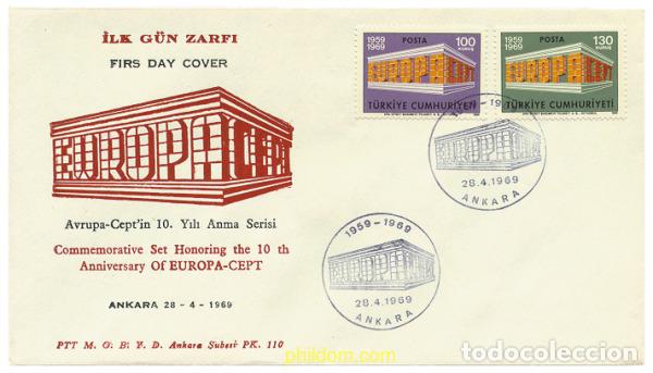 Sellos: 23626 MNH TURQUIA 1969 EUROPA CEPT. 10 ANIVERSARIO DE LA CEPT