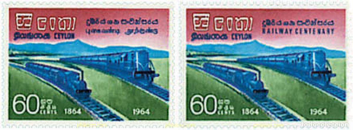 Sellos: 58041 MNH CEILAN 1964 CENTENARIO DE LOS FERROCARRILES DE CEILAN