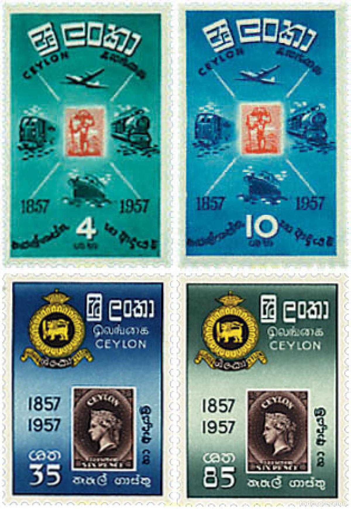 Sellos: 58042 MNH CEILAN 1957 CENTENARIO DEL SELLO