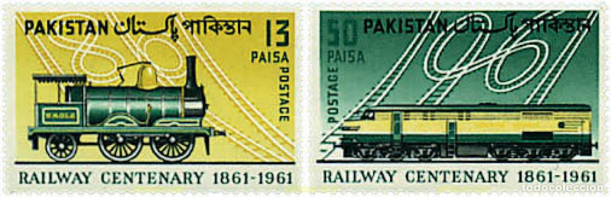Sellos: 56804 MNH PAKISTAN 1961 CENTENARIO DEL FERROCARRIL