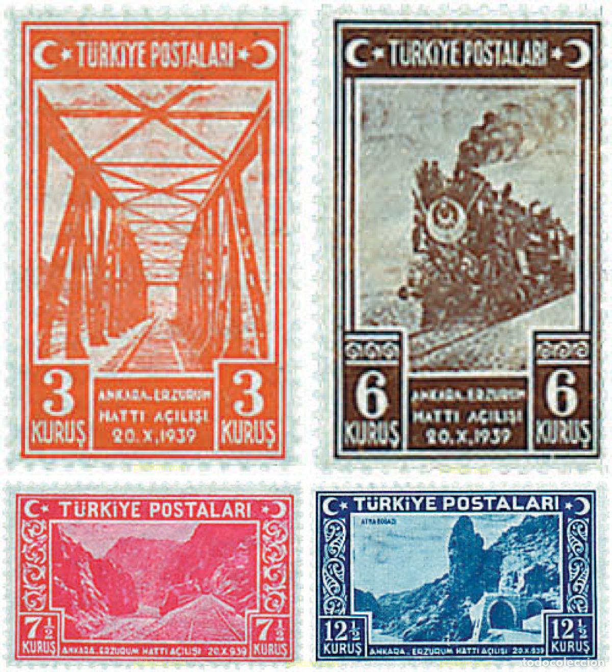 Sellos: 653055 HINGED TURQUIA 1939 INAUGURACION DE LA LINEA FERROVIARIA ANKARA-ERZEROUM