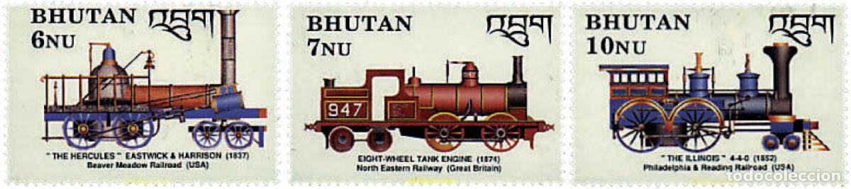 Sellos: 292780 MNH BHUTAN 1990 LOCOMOTORAS DE VAPOR