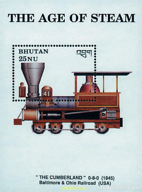 Sellos: 292743 MNH BHUTAN 1990 LOCOMOTORAS DE VAPOR