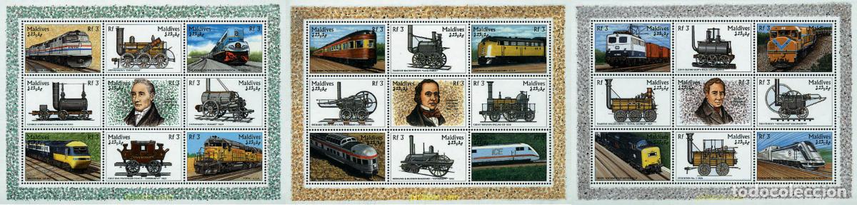 Sellos: 61386 MNH MALDIVAS 1996 TRENES DEL MUNDO