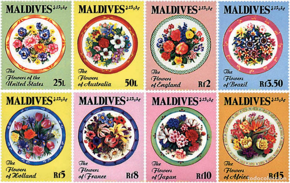 Sellos: 100207 MNH MALDIVAS 1992 FLORES NACIONALES