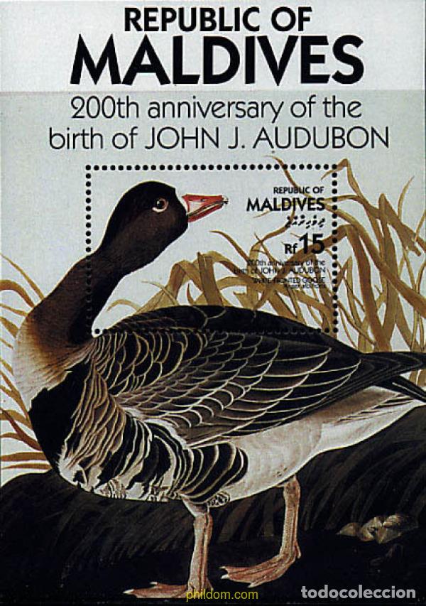 Sellos: 333023 MNH MALDIVAS 1986 BICENTENARIO DEL NACIMIENTO DEL ORNITOLOGO J.J. AUDUBON