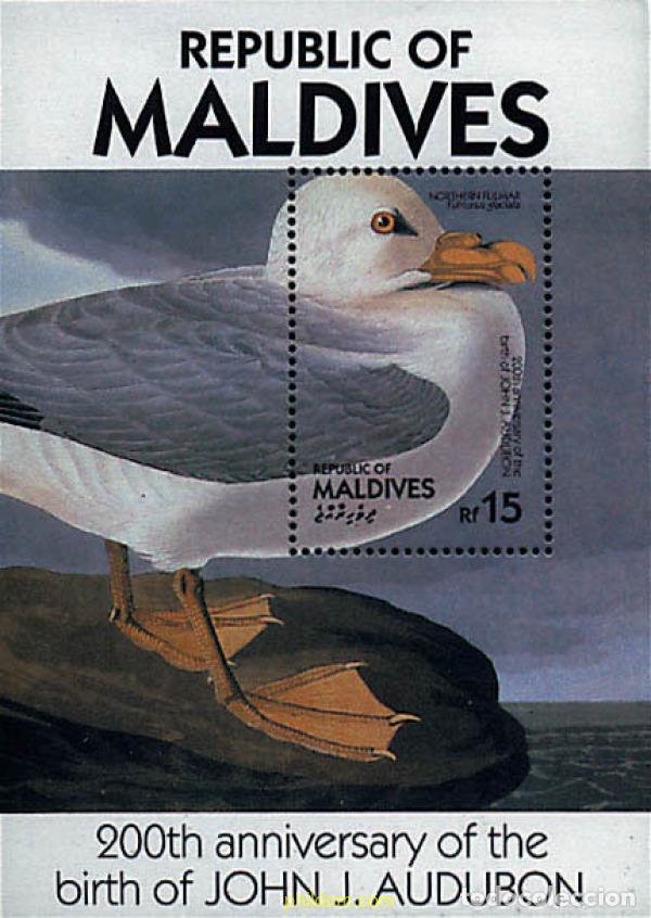 Sellos: 340616 MNH MALDIVAS 1986 BICENTENARIO DEL NACIMIENTO DEL ORNITOLOGO J.J. AUDUBON