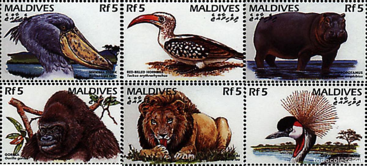 Sellos: 340925 MNH MALDIVAS 1996 FAUNA EN PELIGRO DE EXTINCION