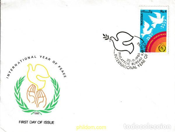 Sellos: 399405 MNH PAKISTAN 1986 A&Ntilde;O INTERNACIONAL DE LA PAZ