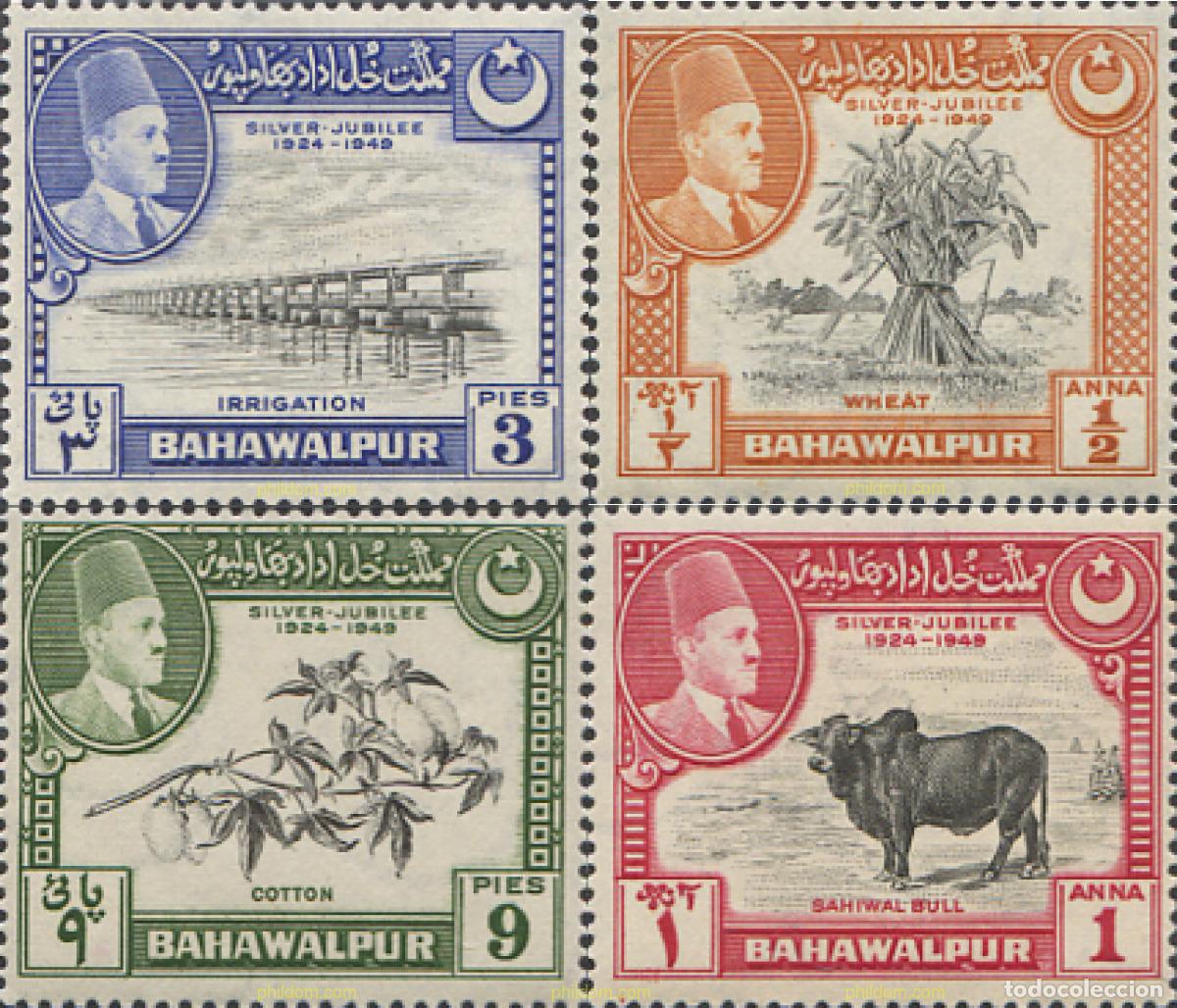 Sellos: 231034 HINGED BAHAWALPUR 1949 25 ANIVERSARIO DEL SOBERANO