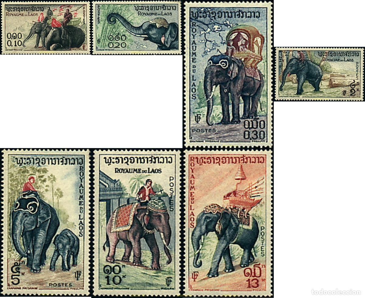 Sellos: 262416 MNH LAOS 1958 MAMIFEROS