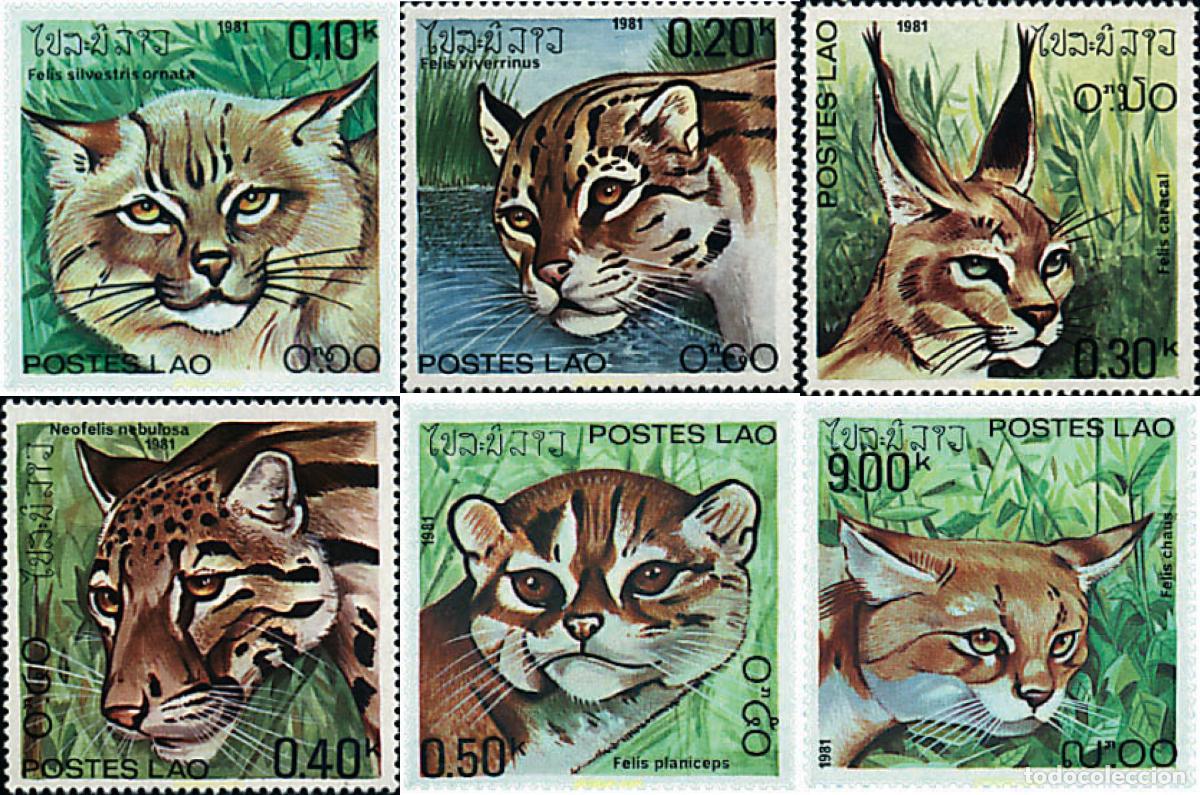 Sellos: 37813 MNH LAOS 1981 GATOS SALVAJES