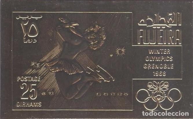 Sellos: FUJEIRA 1968 STAMP MNH IMPERF GOLD GRENOBLE JUEGOS OLIMPICOS OLYMPIC GAMES JEUX OLYMPIQUES DEPORTES