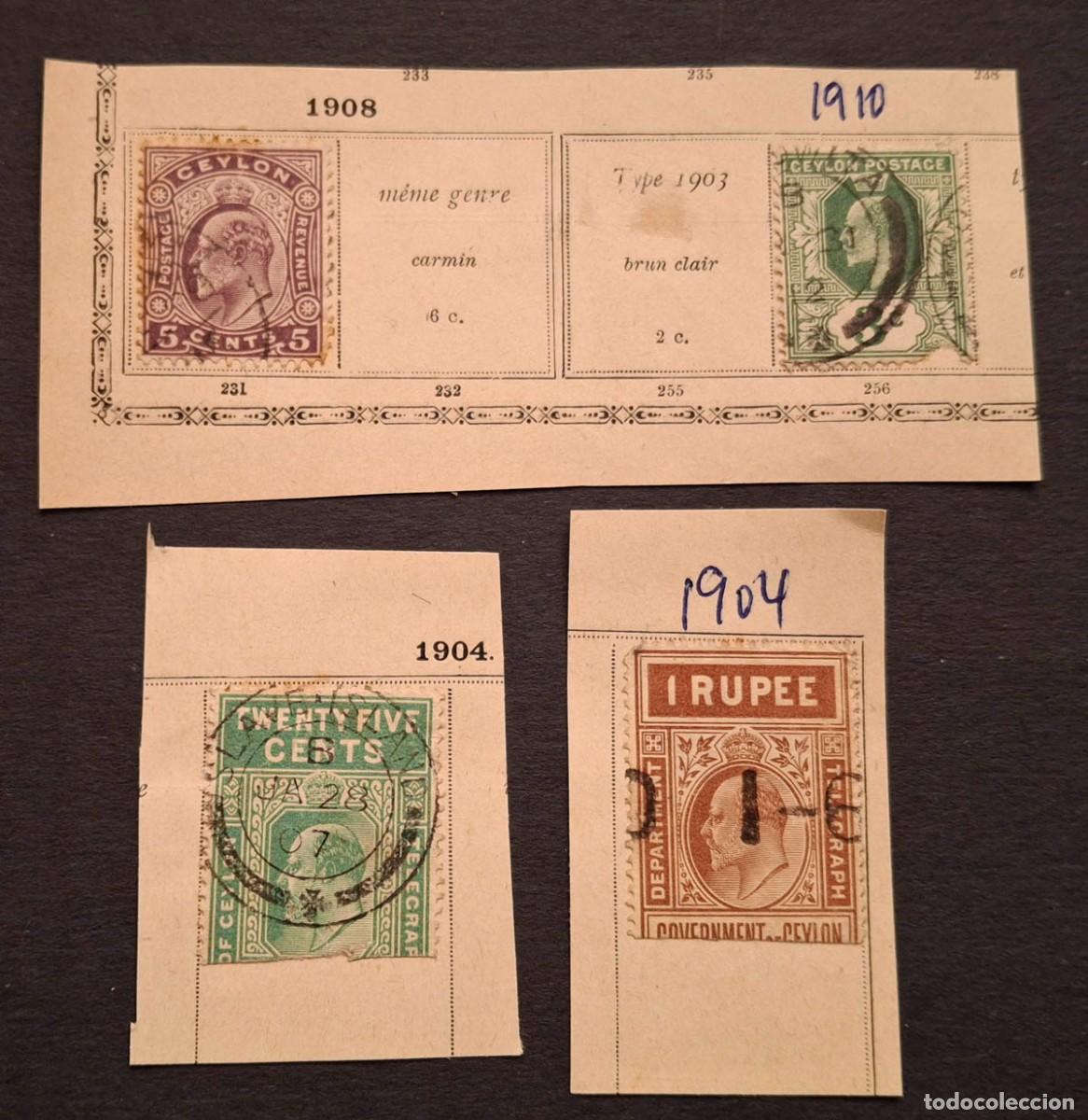 Sellos: 1904-1910 Ceilan 4 sellos