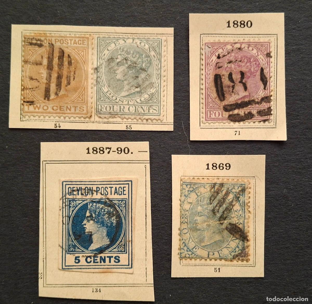 Sellos: 1869-1890 Ceilan 5 sellos