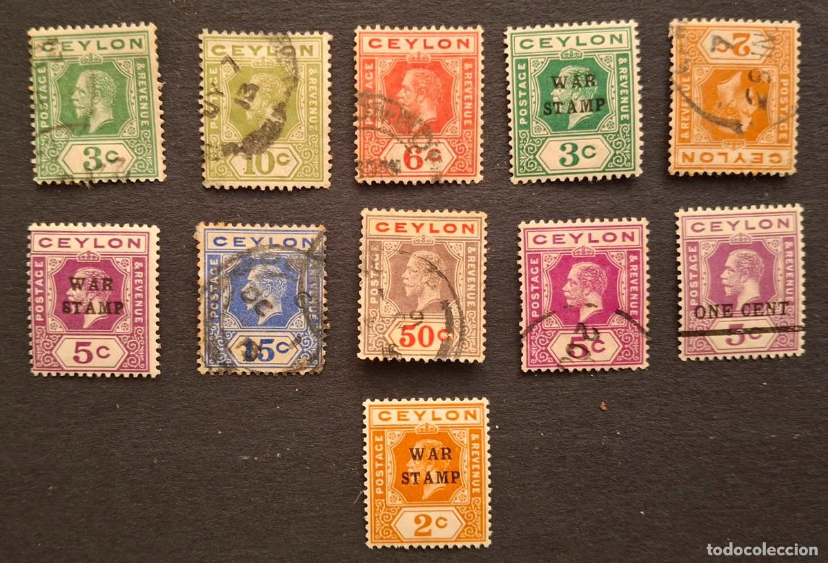 Sellos: 1912-1925 Ceilan 11 sellos