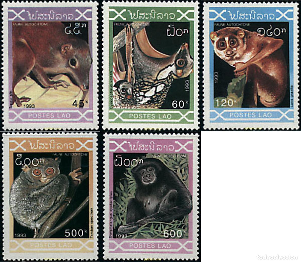 Sellos: 28772 MNH LAOS 1993 FAUNA AUTOCTONA