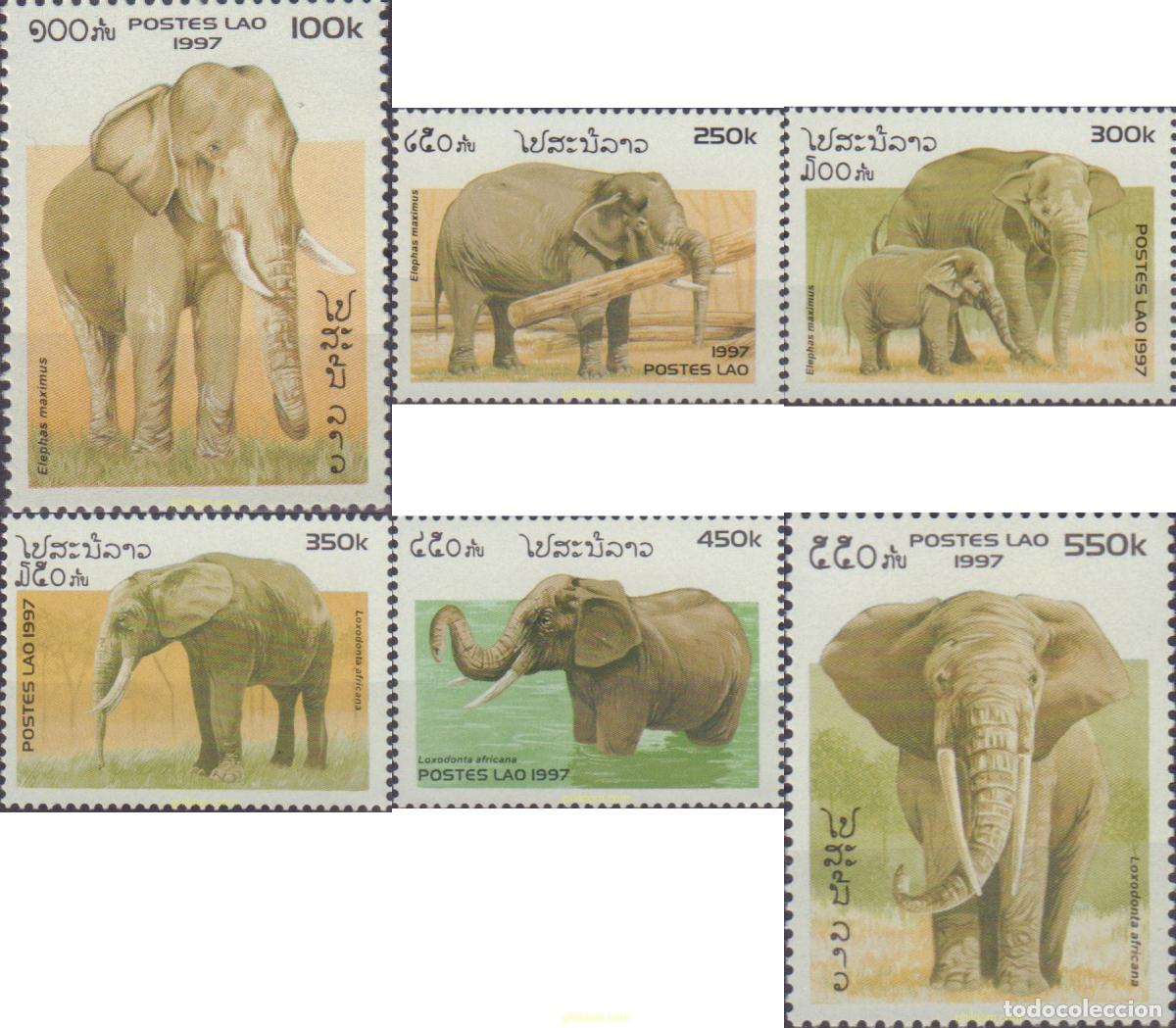 Sellos: 41297 MNH LAOS 1997 ELEFANTES