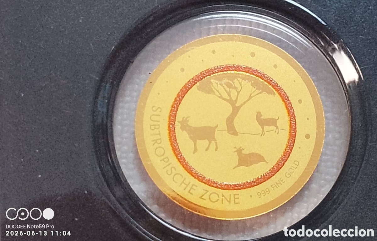 Sellos: Moneda conmemorativa zona polare En oro 18 mm ( 0.51 gra