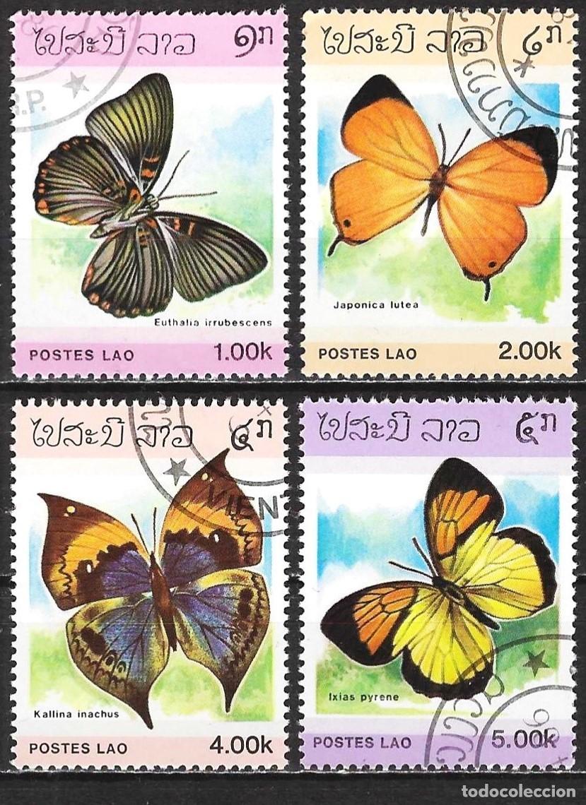 Sellos: Laos 1986 - Mi 898, 899, 901 y 902 - YT 700, 701, 703 y 704 - Mariposas