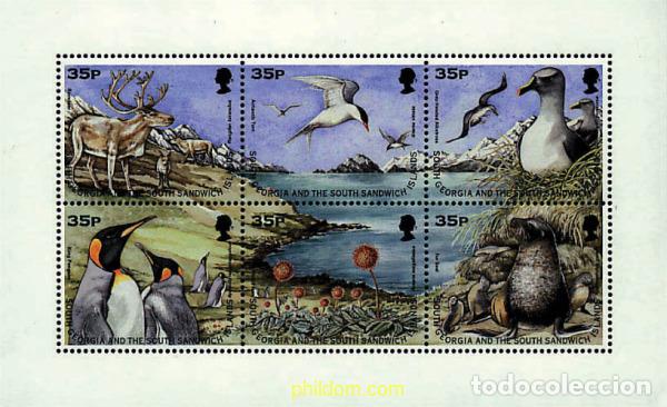 Sellos: 312659 MNH GEORGIA SUR Y SANDWICH SUR 1998 FAUNA Y FLORA DE LA ANTARTIDA