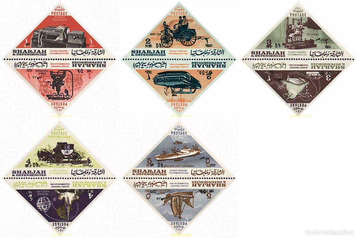 Sellos: 666500 MNH SHARJAH 1965 CIENCIAS, TRANSPORTES Y TELECOMUNICACIONES