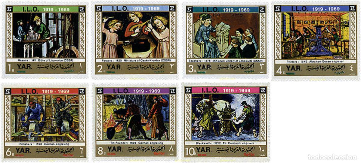 Sellos: 37138 MNH YEMEN. Rep&uacute;blica &aacute;rabe 1969 50 ANIVERSARIO DE LA OIT (ORGANIZACION INTERNACIONAL DEL TR