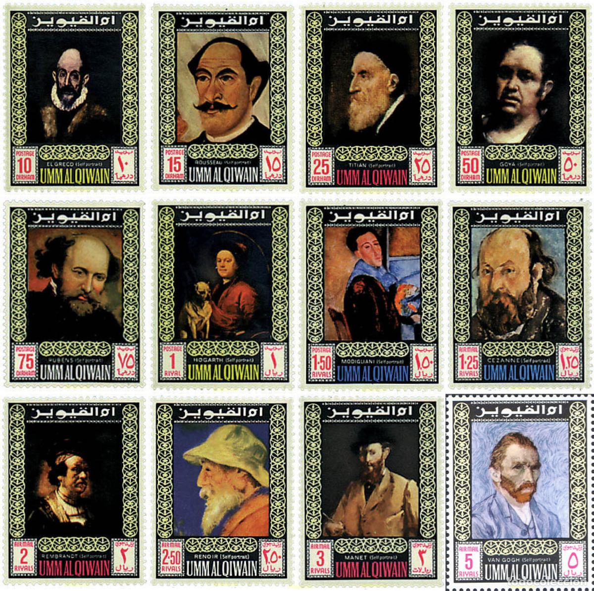 Sellos: 47574 MNH UMM AL QIWAIN 1967 AUTORRETRATOS DE PINTORES FAMOSOS